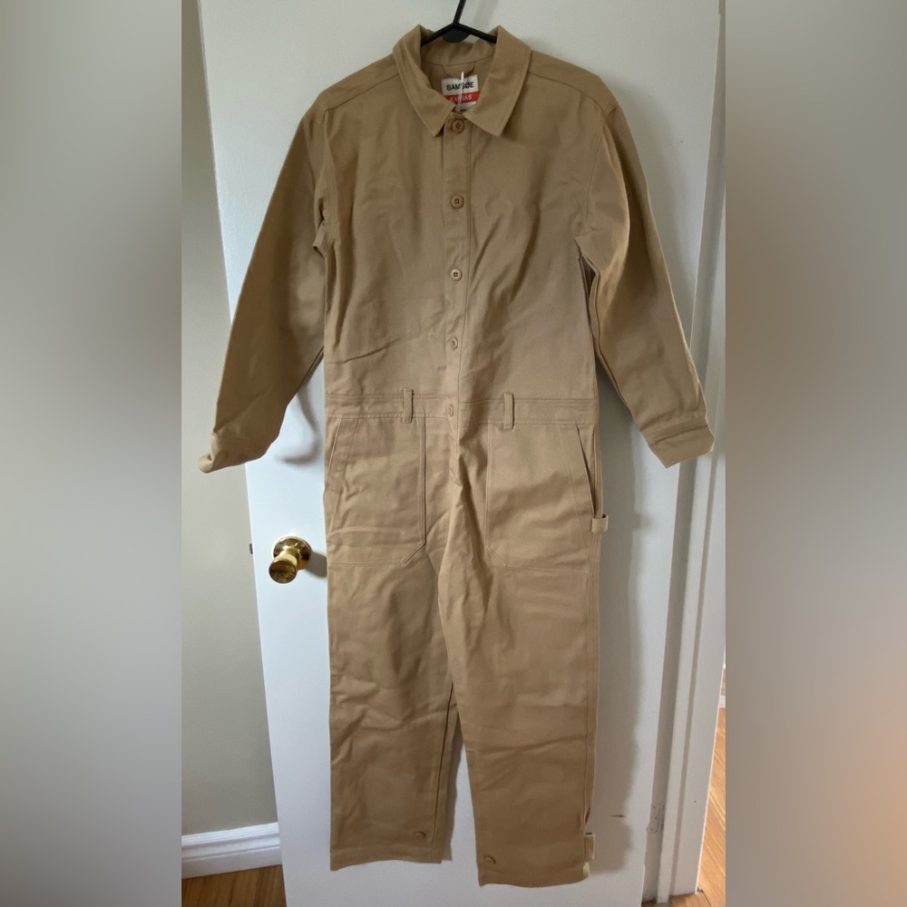 Samsoe Samsoe x Kansas - camel/khaki one piece jumpsuit men’s size small